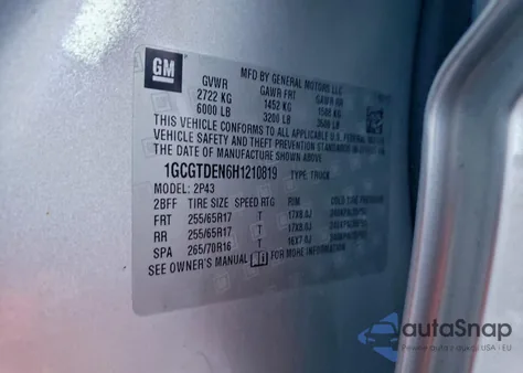 2017 Chevrolet Colorado Z71 z USA, uszkodzony, nr VIN 1GCGTDEN6H1210819